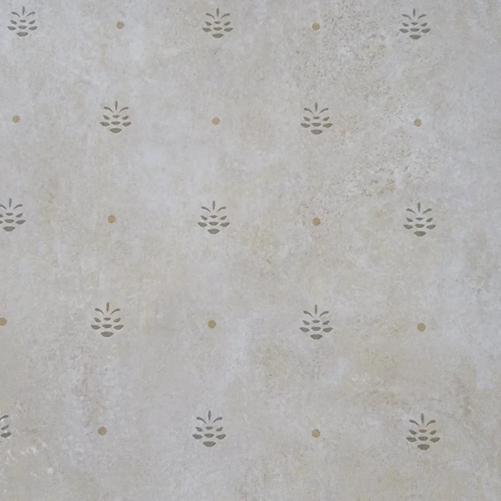 Wallpaper Kerr Olive Pinecone Ditzy Lodge Rustic Country